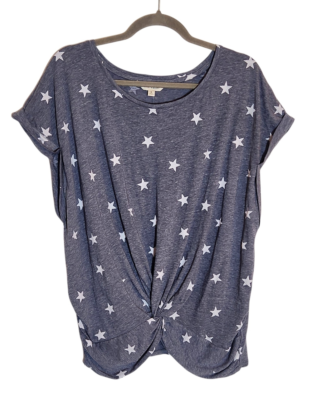 Lucky Brand Gray and White Star Print Tee Size XL NWT